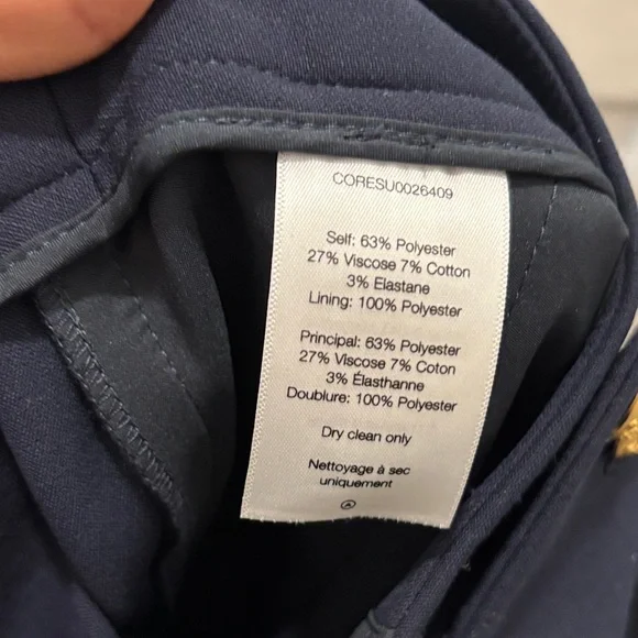 Veronica Beard Navy Trousers with Gold Buttons - Picture 9 of 13